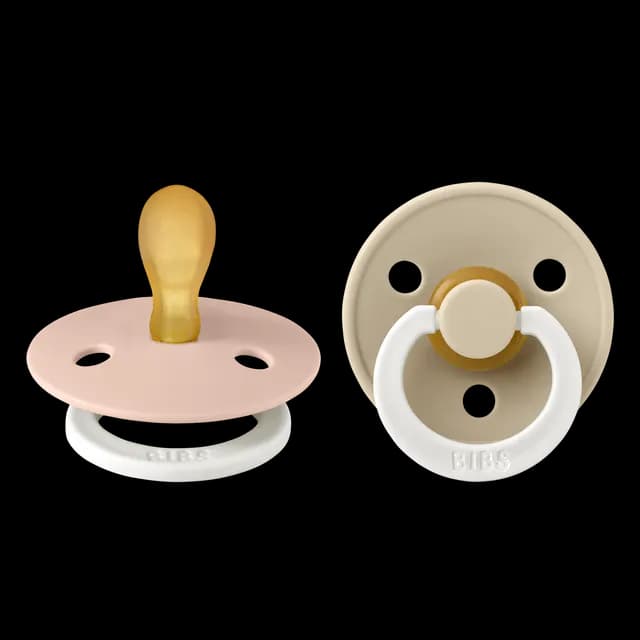 BIBS Colour Latex Symmetrical Size 1 Blush GLOW/Vanilla GLOW 2-pack
