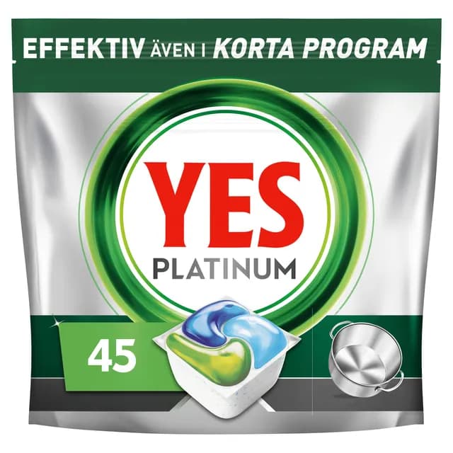 YES Platinum All In One Diskmaskinstabletter Regular 45 tabletter
