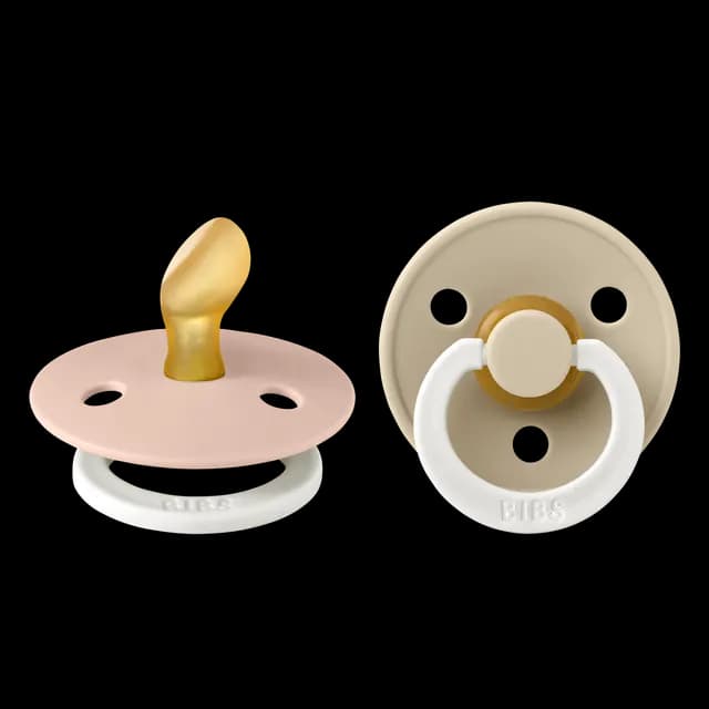 BIBS Colour Latex Anatomical Size 1 Blush GLOW/Vanilla GLOW 2-pack