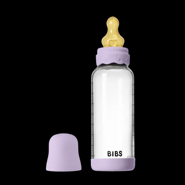 BIBS Glass Boheme Baby Bottle Round Latex Medium Flow Violet Sky 240 ml