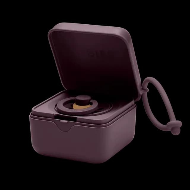 BIBS Pacifier Box Plum