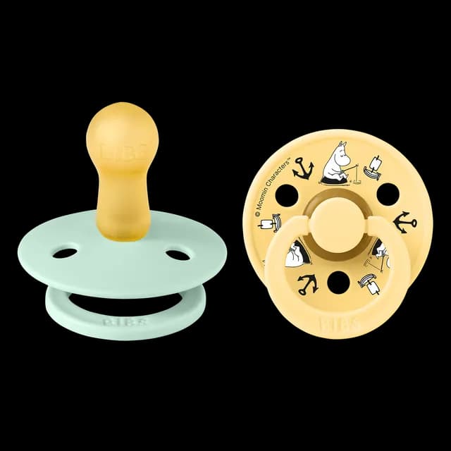 BIBS x Moomin Pacifier Colour Sailing Latex Size 2 Nordic Mint mix 2-pack