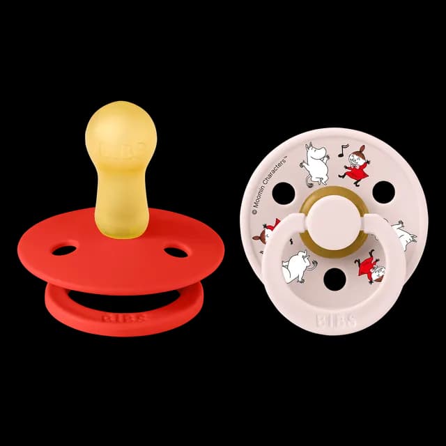BIBS x Moomin Pacifier Colour Dancing Latex Size 2 Candy Apple mix 2-pack