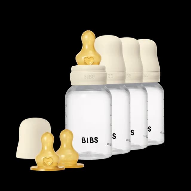 BIBS Baby Bottle Round Latex Ivory 150 ml 4-pack
