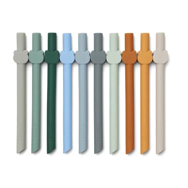 LIEWOOD Badu Sugrör Blue Wave 10-pack