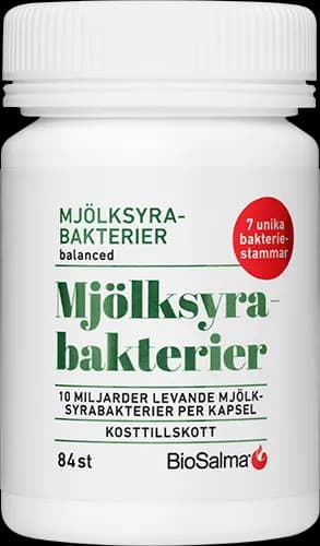 BioSalma Mjölksyrabakterier 10 miljarder 7 stammar 84 kapslar