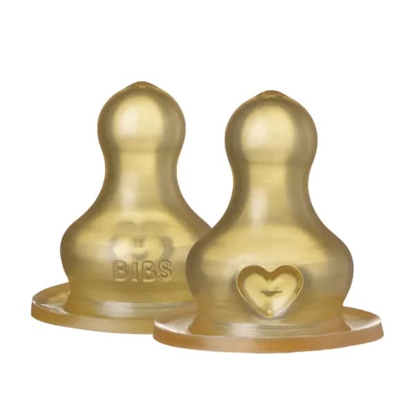 BIBS Bottle Nipple Latex Slow Flow 2-pack