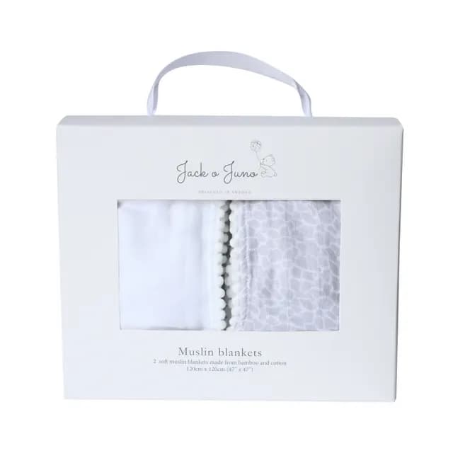 Jack o Juno Pom Pom Muslinfilt Pearl & Giraffe Gray
