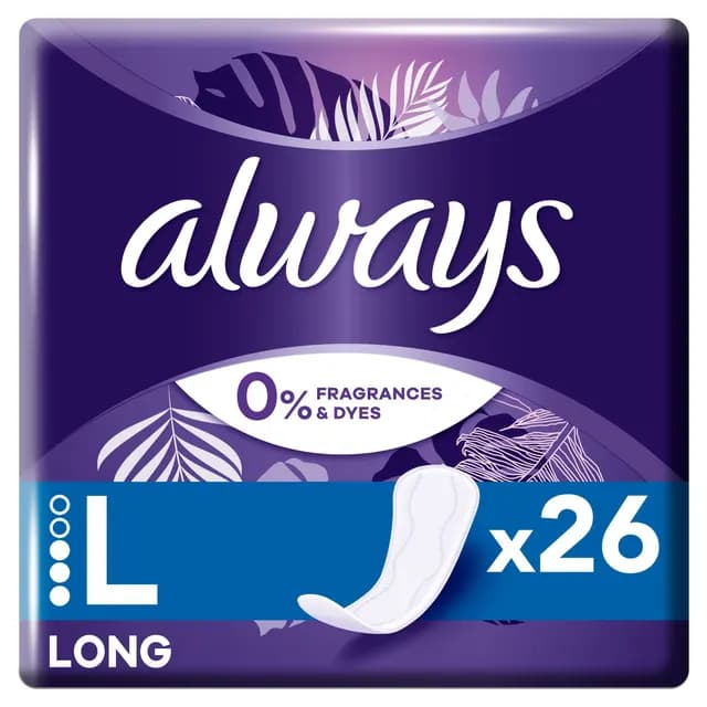 Always Daily Protect Long Trosskydd med 0% Doft och Färgämnen 26 st