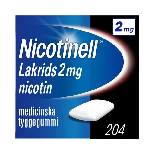 Nicotinell Lakrits medicinskt tuggummi 2 mg 204 st