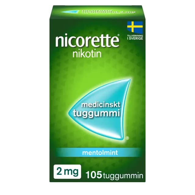 Nicorette Mentolmint, medicinskt tuggummi 2 mg 105 st