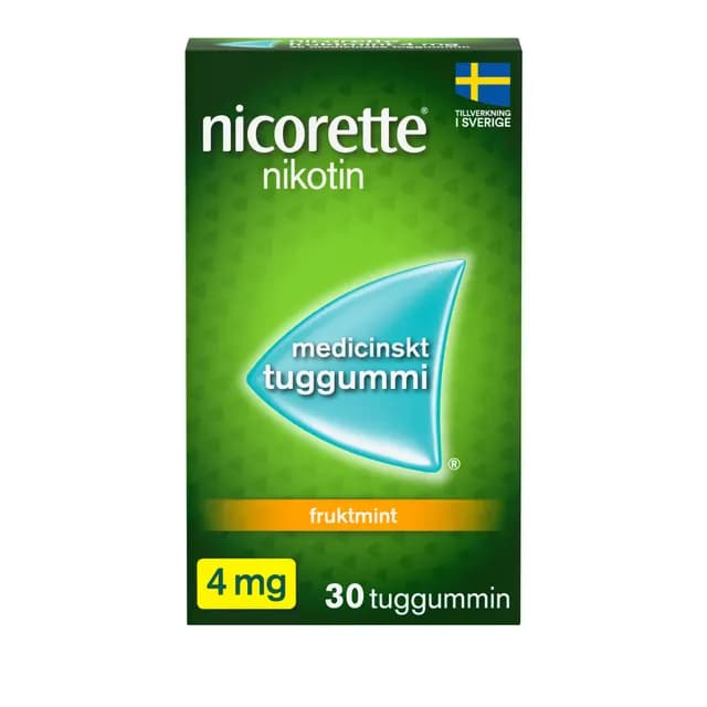 Nicorette Fruktmint, medicinskt tuggummi 4 mg 30 st