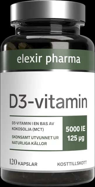 Elexir Pharma D3-Vitamin 5000IE 120 kapslar
