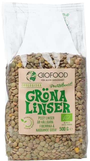 Biofood Gröna linser 500 g