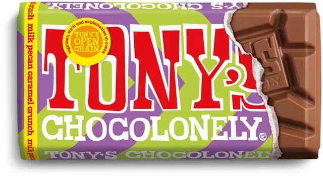 Tony's Chocolonely Milk Chocolate Pecan Caramel Crunch 90 g