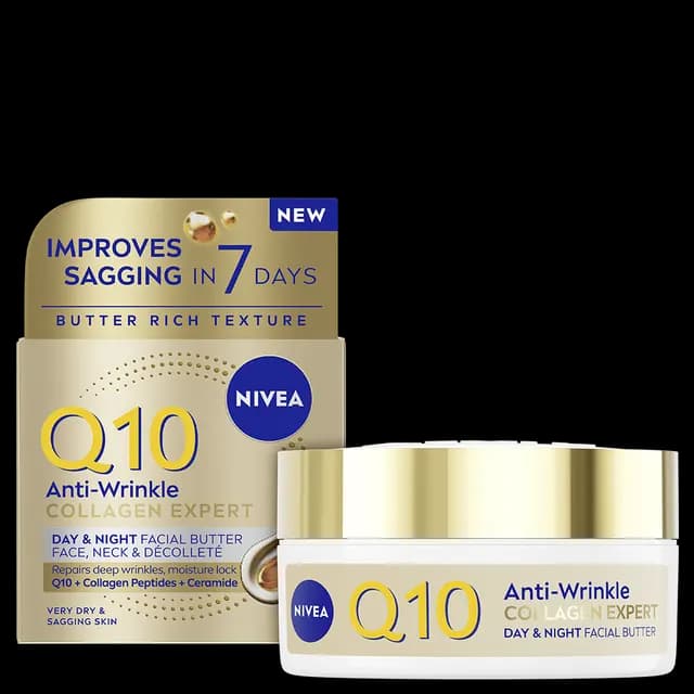 NIVEA Ansiktskräm Q10 Anti-Wrinkle Collagen Expert Day & Night Facial Butter 50 ml