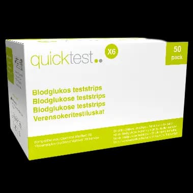 Quicktest X6 Refillstrips Blodsocker 50 st