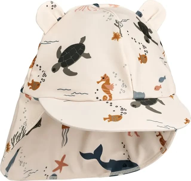 LIEWOOD Senia Solhatt med öron Sea creature/Sandy 3-4 år