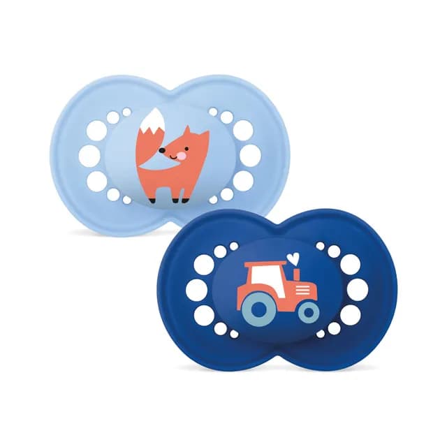 MAM Original Natural Rubber 6-16 mån Blue 2-pack