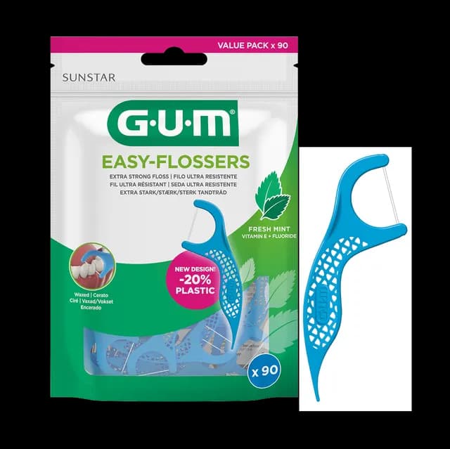 GUM Easy Flossers med Flour, Vitamin E och Mint 90 st