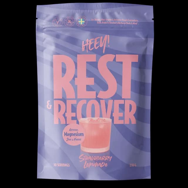 Heey! Rest & Recover Magnesium, Strawberry Lemonade 210 g