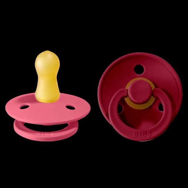 BIBS Colour Latex Size 1 Coral/Ruby 2-pack