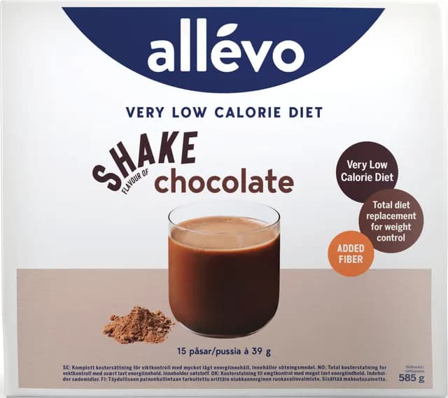 Allévo Shake Chocolate VLCD 15 påsar x 39 g