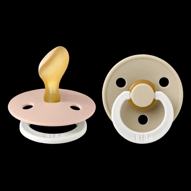 BIBS Colour Latex Anatomical Size 2 Blush GLOW/Vanilla GLOW 2-pack