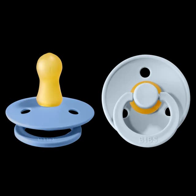 BIBS Colour Latex Size 1 Sky Blue/Baby Blue 2-pack