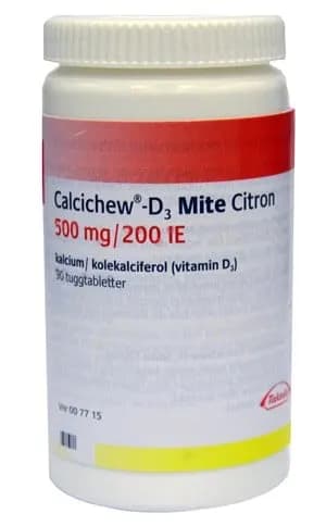 Calcichew-D3 Mite Citron 500 mg/200 IE 90 st tuggtabletter