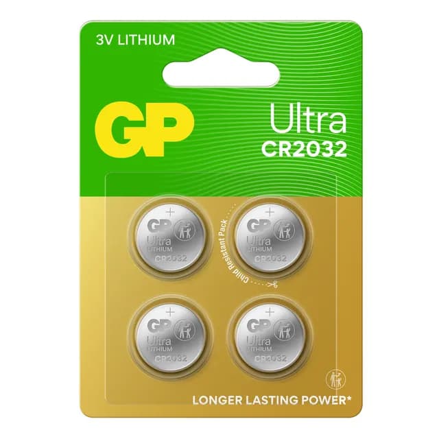 GP Batteries Ultra Litium Knappcell CR2032 4 st