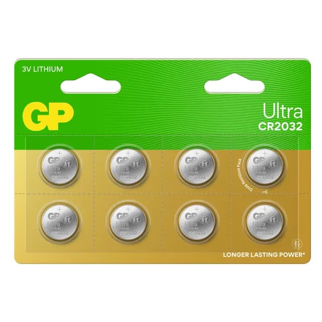 GP Batteries Ultra Litium Knappcell CR2032 8 st
