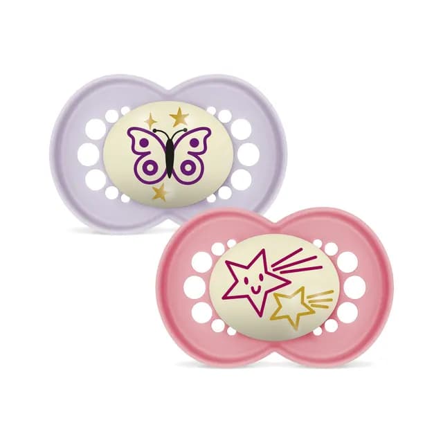MAM Original Night Silicone 16-36 mån Pink 2-pack