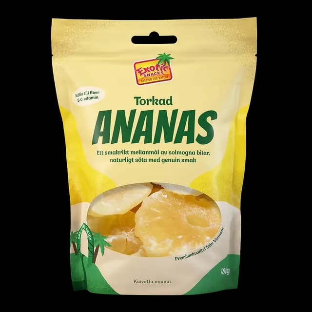 Exotic Snacks Torkad Ananas 180 g