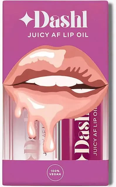 DASHL Juicy AF Lip Oil Look Good Naked & Plum Royale 2-Pack