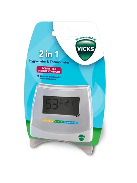 Vicks Accessories 2 in 1 Hygrometer & Thermometer
