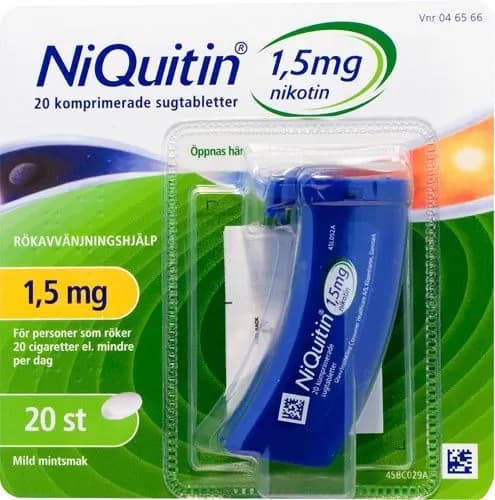 NiQuitin, komprimerad sugtablett 1,5 mg 20 st