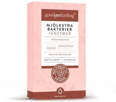 Elexir Pharma Good Gut Feeling Mjölksyrabakterier + Enzymer 30 kapslar