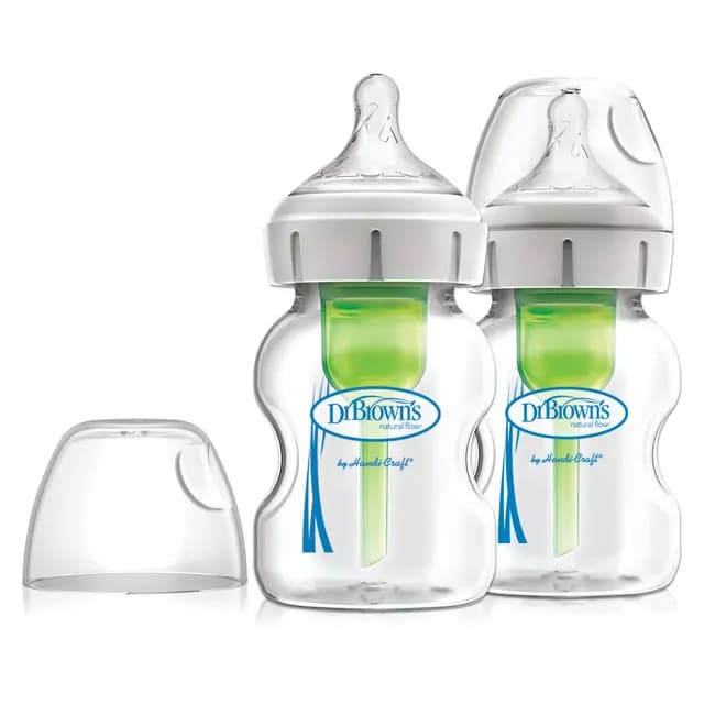 Dr Brown Glass Wide-Neck Options+ Flaskor 150 ml 2-pack
