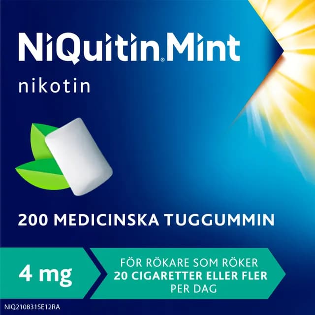 NiQuitin Mentolmint, medicinskt tuggummi 4 mg 200 st