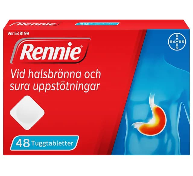 Rennie, tuggtablett 680 mg/80 mg 48 st