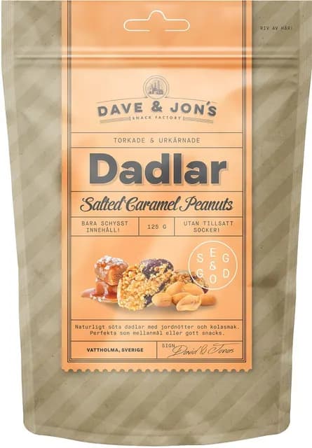 Dave & Jon's Dadlar Salty Caramel Peanut 125 g