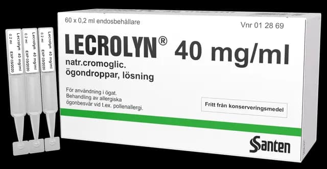 Lecrolyn ögondroppar endosbehållare 40 mg/ml 60 x 1 doser
