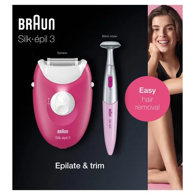 Braun Silk-Epil 3 & Bikini Trimmer SE3/420 Ruby