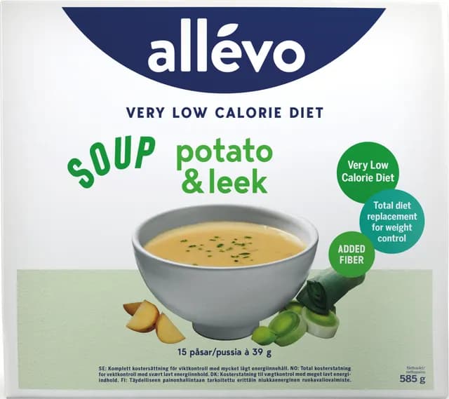 Allévo Soup Potato/Leek VLCD 15 påsar x 39 g