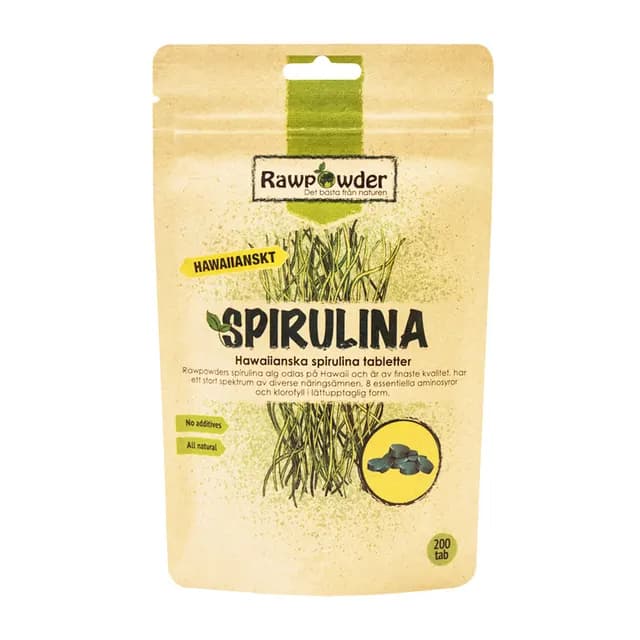 Rawpowder Spirulina Hawaii 200 tabletter