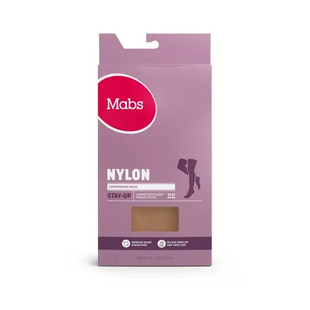 Mabs Nylon Stay Up Tan S