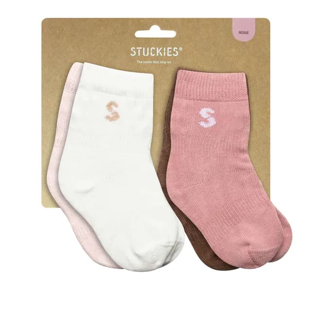 Stuckies Rosie Utan anti-slip 10/15 0-6 mån 4-pack