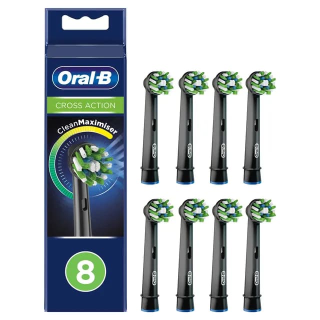 Oral-B CrossAction Tandborsthuvud Svart 8-pack