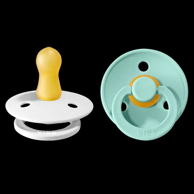 BIBS Colour Latex Size 1 White/Mint 2-pack